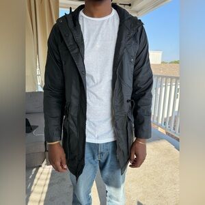 American Eagle Outfitters Men's Black parka jacket